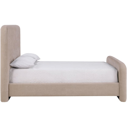 Fira Taupe Chenille Fabric Upholstered Full Bed