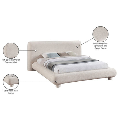 Blair Beige Fabric Upholstered Full Bed