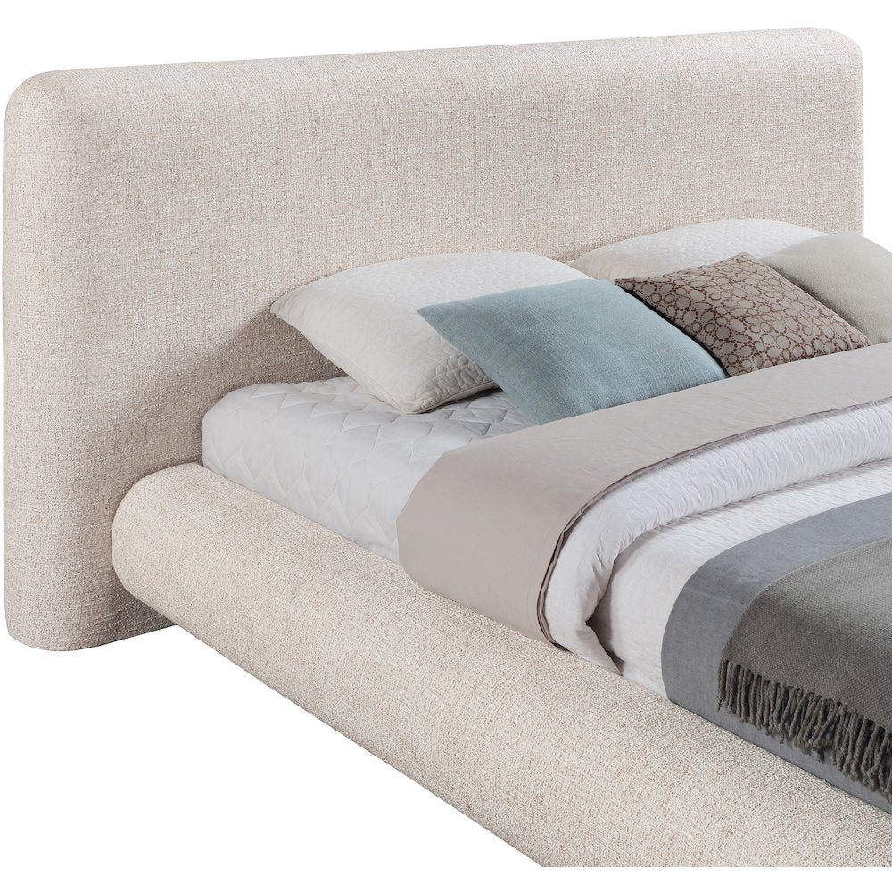 Blair Beige Fabric Upholstered Full Bed