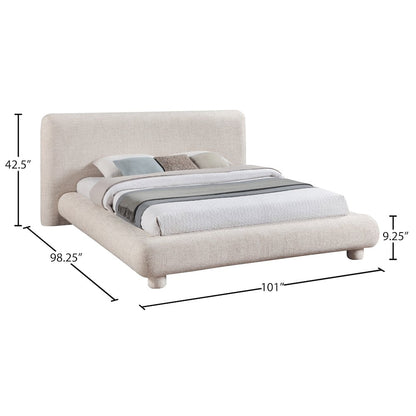 Blair Beige Fabric Upholstered King Bed