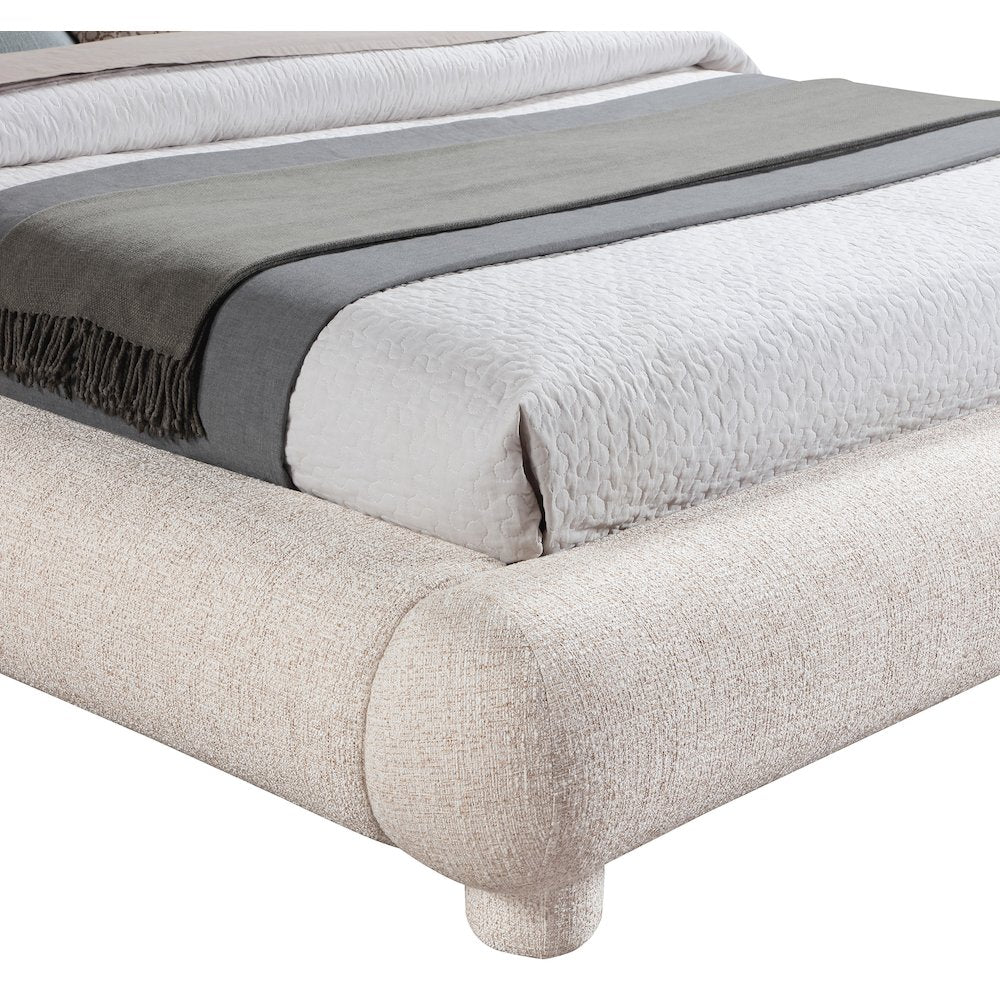 Blair Beige Fabric Upholstered King Bed