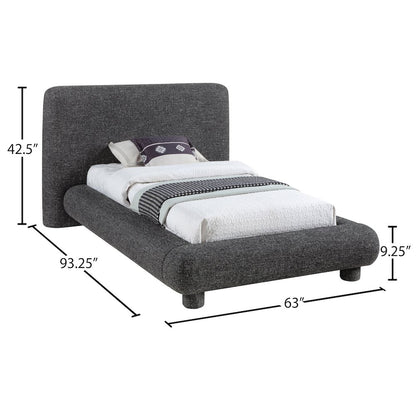 Blair Black Fabric Upholstered Twin Bed