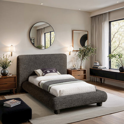 Blair Black Fabric Upholstered Twin Bed