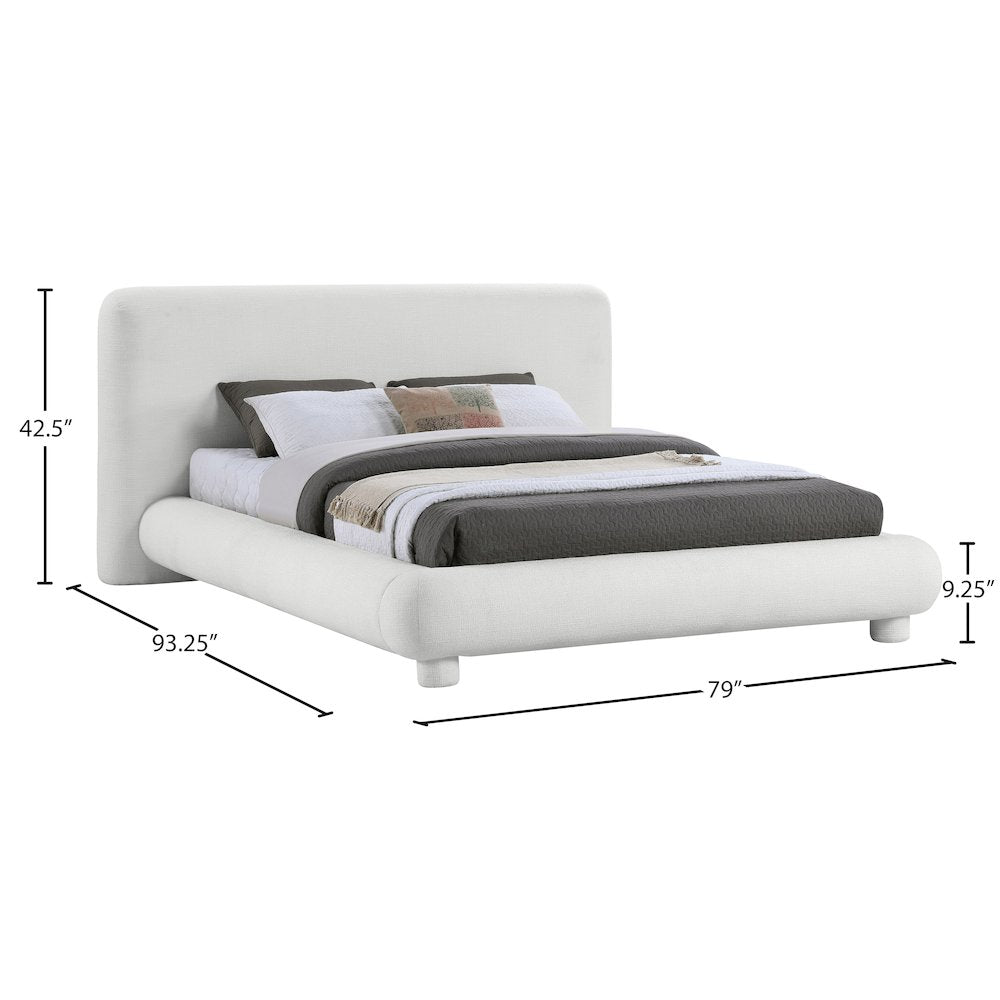 Blair Cream Fabric Upholstered Full Bed