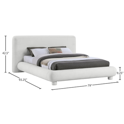 Blair Cream Fabric Upholstered Full Bed
