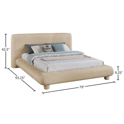 Blair Beige Chenille Fabric Upholstered Full Bed