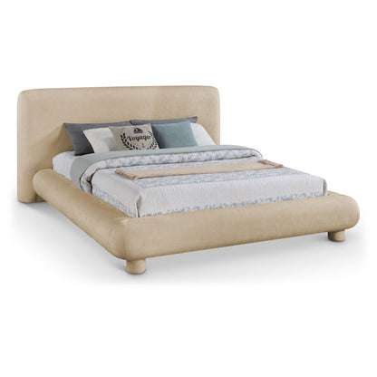 Blair Beige Chenille Fabric Upholstered King Bed