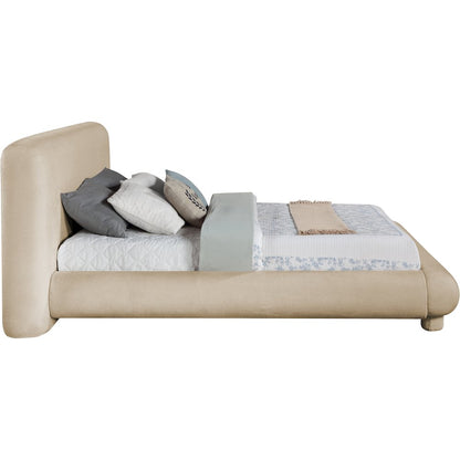 Blair Beige Chenille Fabric Upholstered King Bed