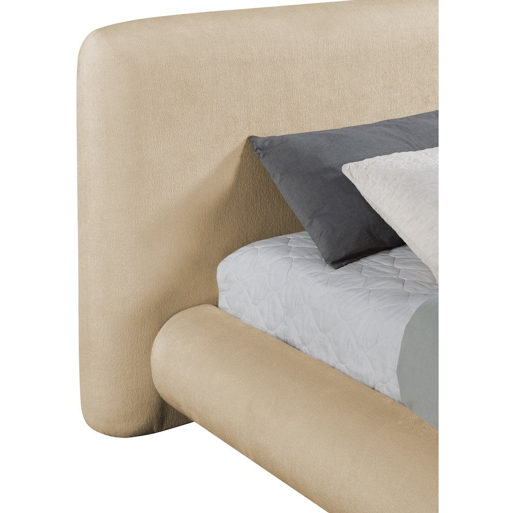 Blair Beige Chenille Fabric Upholstered King Bed