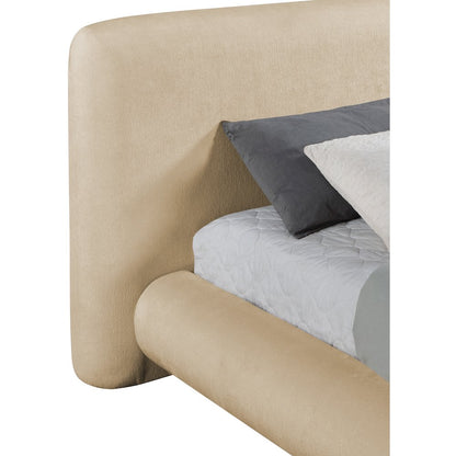 Blair Beige Chenille Fabric Upholstered King Bed