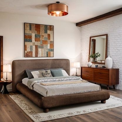 Blair Brown Chenille Fabric Upholstered Full Bed
