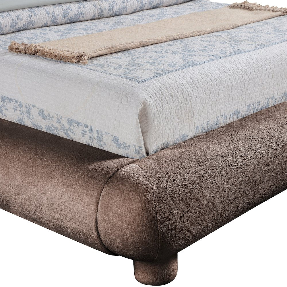 Blair Brown Chenille Fabric Upholstered Full Bed