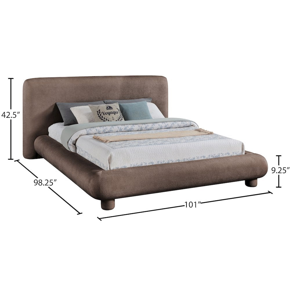 Blair Brown Chenille Fabric Upholstered King Bed