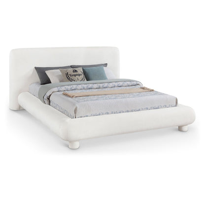Blair Cream Chenille Fabric Upholstered Full Bed