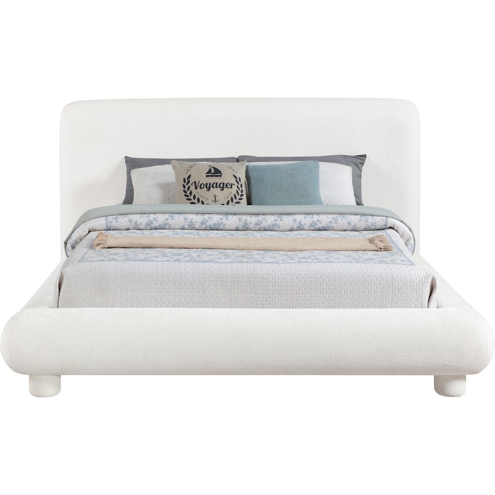 Blair Cream Chenille Fabric Upholstered Full Bed