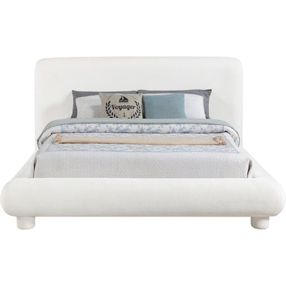 Blair Cream Chenille Fabric Upholstered Full Bed