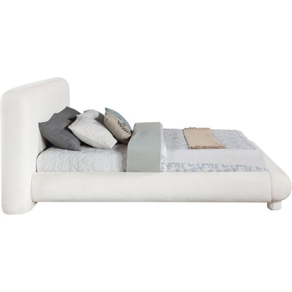 Blair Cream Chenille Fabric Upholstered Full Bed