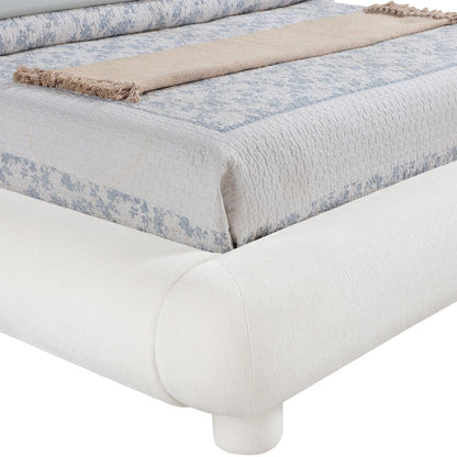 Blair Cream Chenille Fabric Upholstered Full Bed