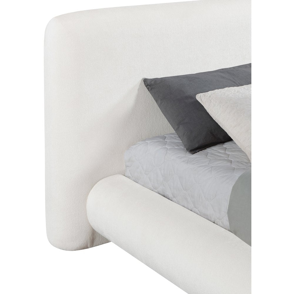 Blair Cream Chenille Fabric Upholstered Full Bed