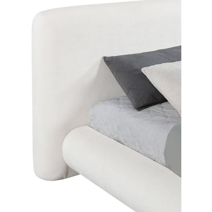 Blair Cream Chenille Fabric Upholstered Full Bed