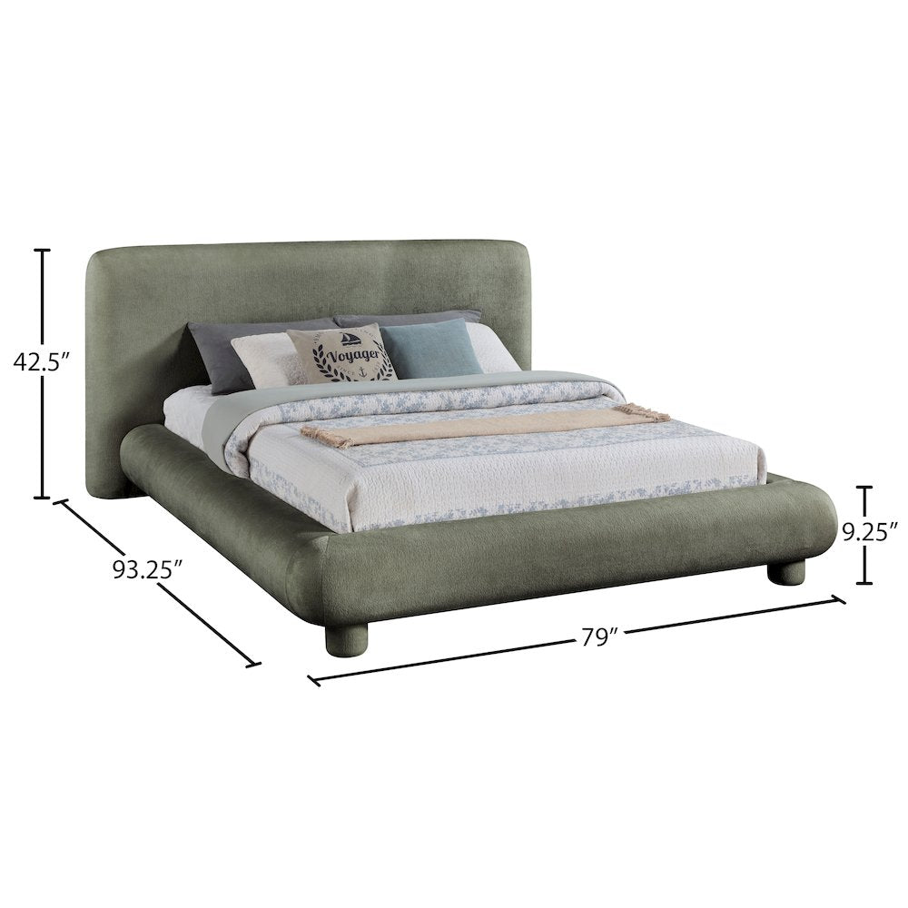 Blair Green Chenille Fabric Upholstered Full Bed