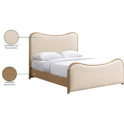 Arvada Cream Vegan Leather Upholstered Full Bed (3 Boxes)