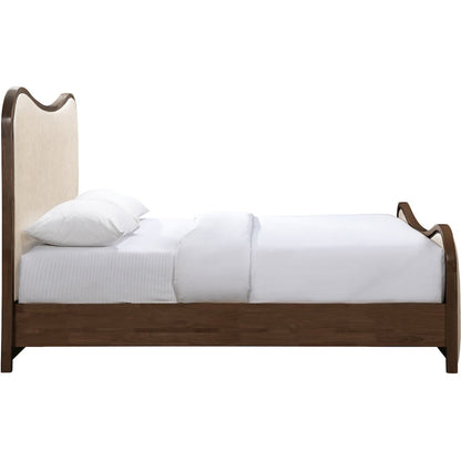 Arvada Cream Vegan Leather Upholstered King Bed (3 Boxes)