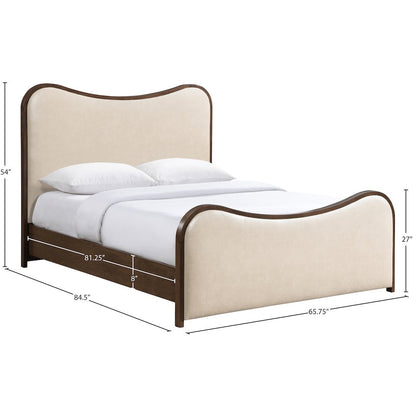 Arvada Cream Vegan Leather Upholstered Queen Bed (3 Boxes)