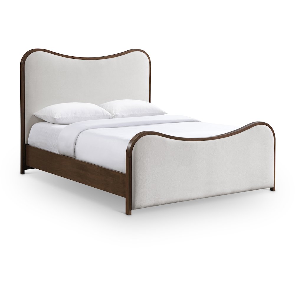 Arvada Beige Linen Textured Fabric Upholstered Full Bed (3 Boxes)