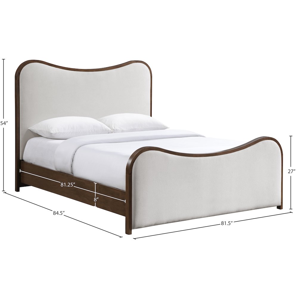 Arvada Beige Linen Textured Fabric Upholstered King Bed (3 Boxes)