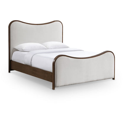 Arvada Beige Linen Textured Fabric Upholstered King Bed (3 Boxes)