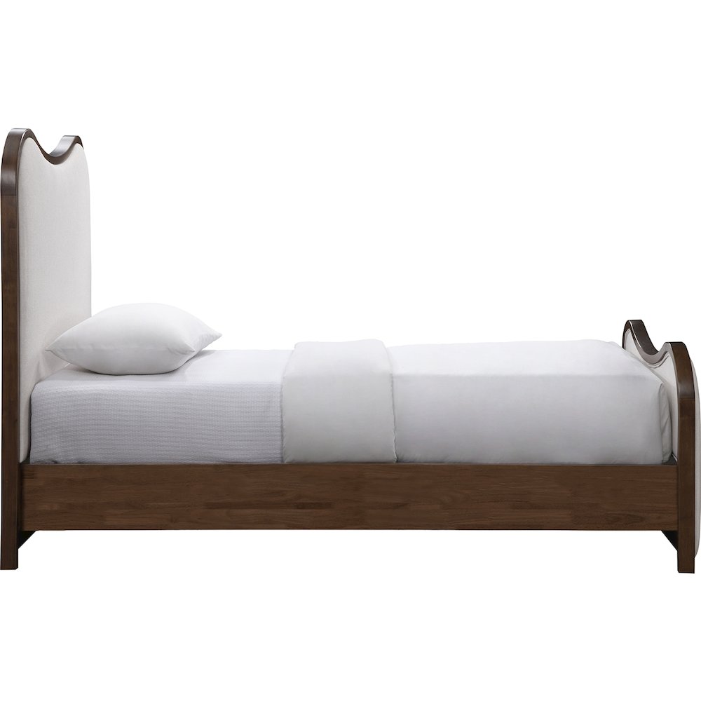 Arvada Beige Linen Textured Fabric Upholstered Twin Bed (3 Boxes)