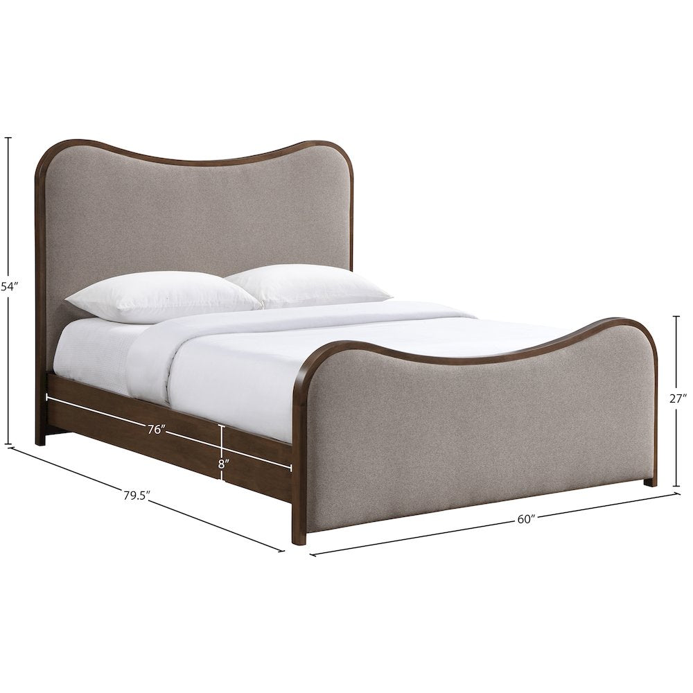 Arvada Brown Linen Textured Fabric Upholstered Full Bed (3 Boxes)