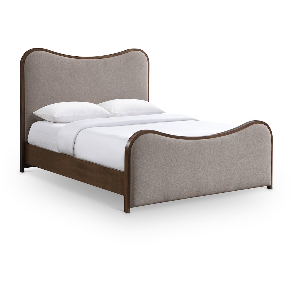 Arvada Brown Linen Textured Fabric Upholstered Full Bed (3 Boxes)