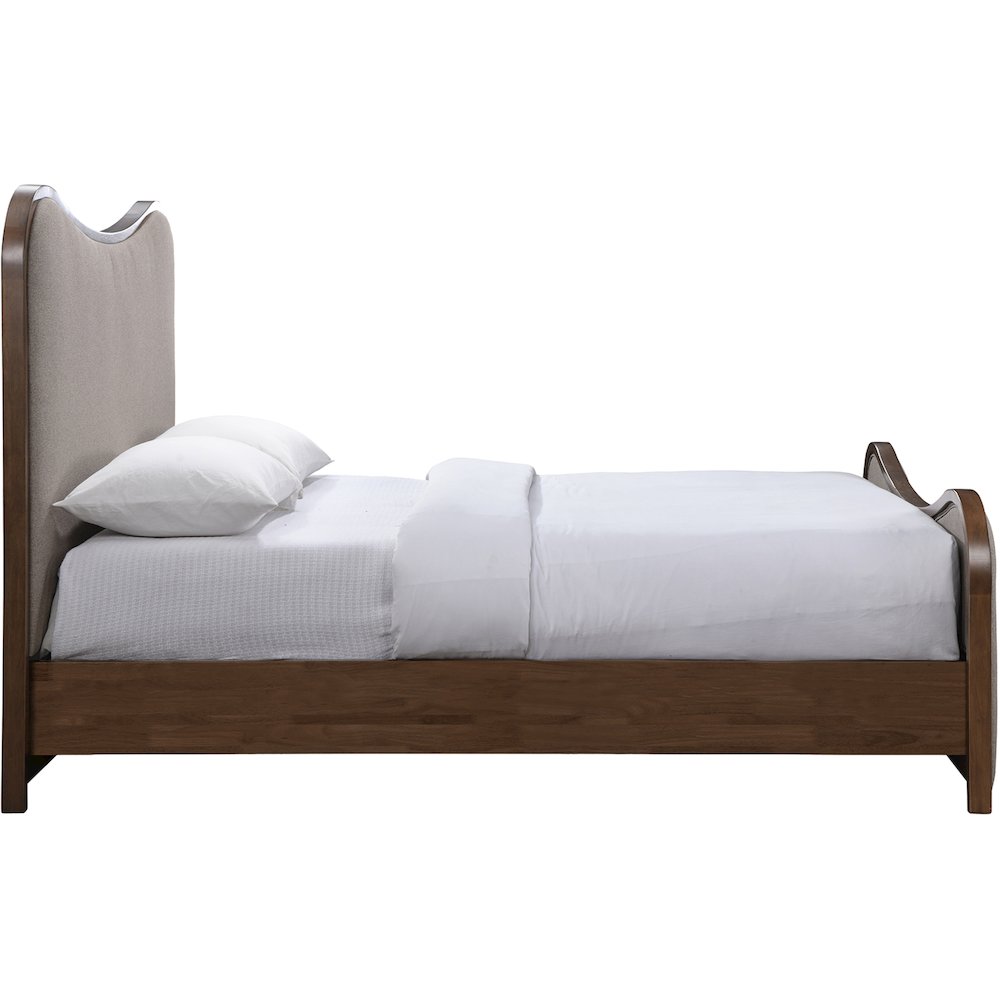 Arvada Brown Linen Textured Fabric Upholstered Full Bed (3 Boxes)