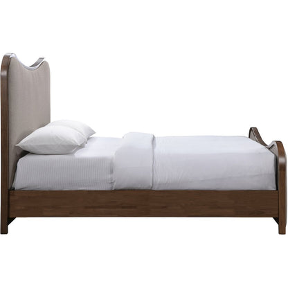 Arvada Brown Linen Textured Fabric Upholstered Full Bed (3 Boxes)