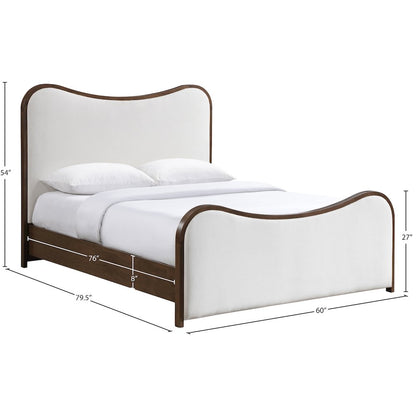 Arvada Cream Linen Textured Fabric Upholstered Full Bed (3 Boxes)