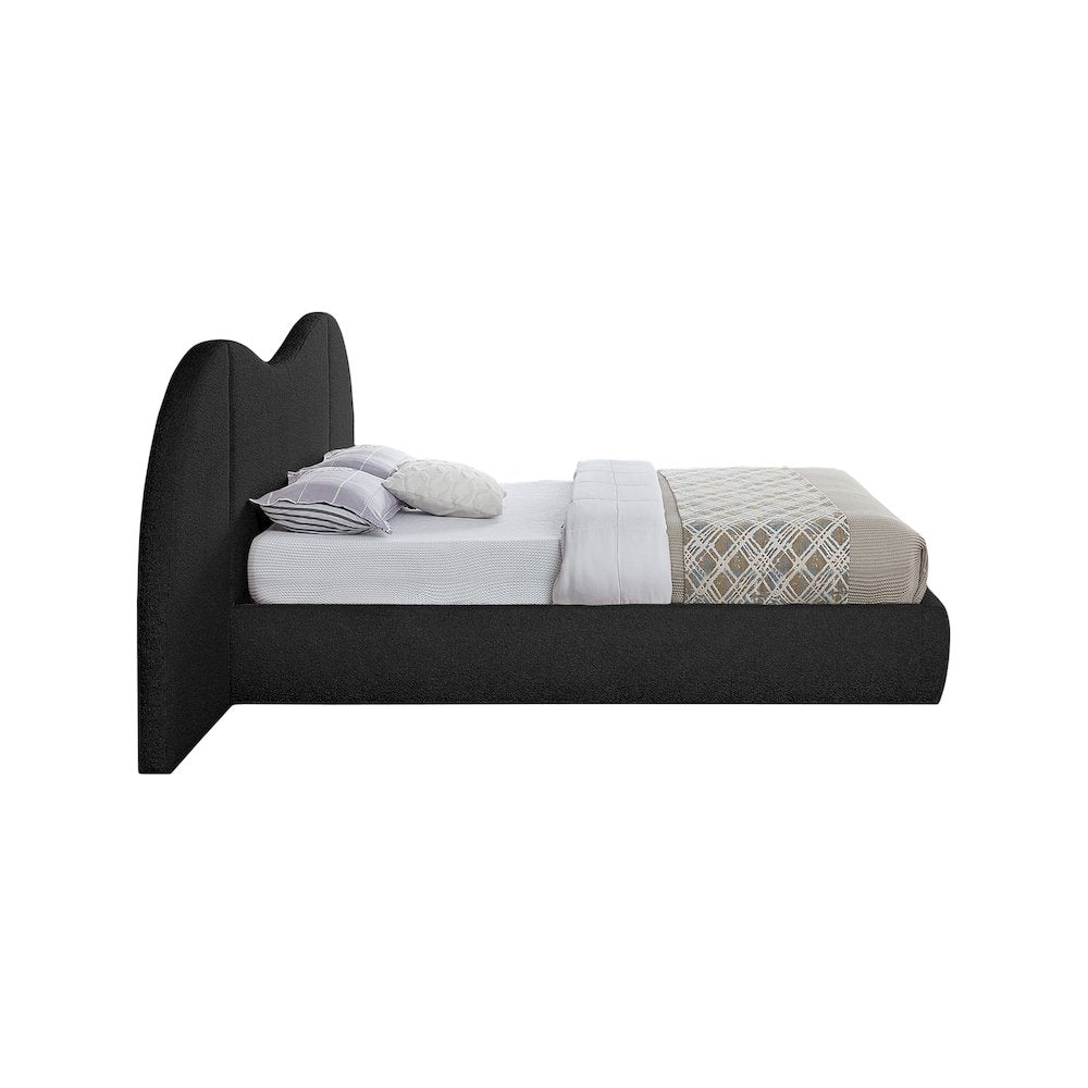 Everest Black Boucle Fabric King Bed