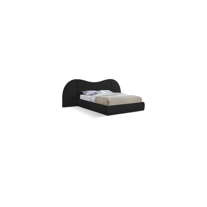 Everest Black Boucle Fabric Queen Bed