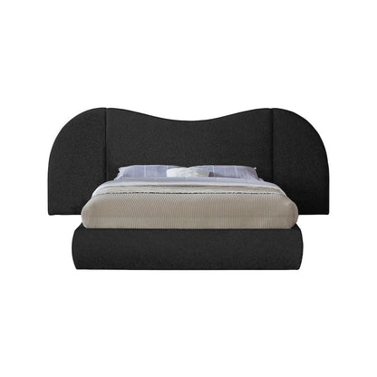Everest Black Boucle Fabric Queen Bed