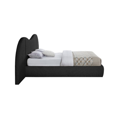 Everest Black Boucle Fabric Queen Bed