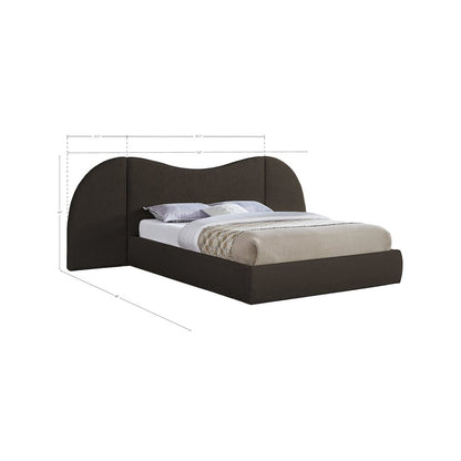 Everest Brown Boucle Fabric King Bed