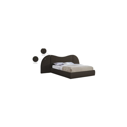 Everest Brown Boucle Fabric King Bed