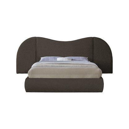 Everest Brown Boucle Fabric King Bed