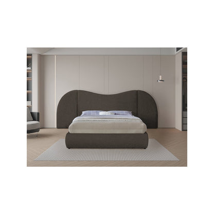 Everest Brown Boucle Fabric King Bed