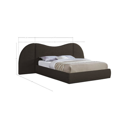Everest Brown Boucle Fabric Queen Bed