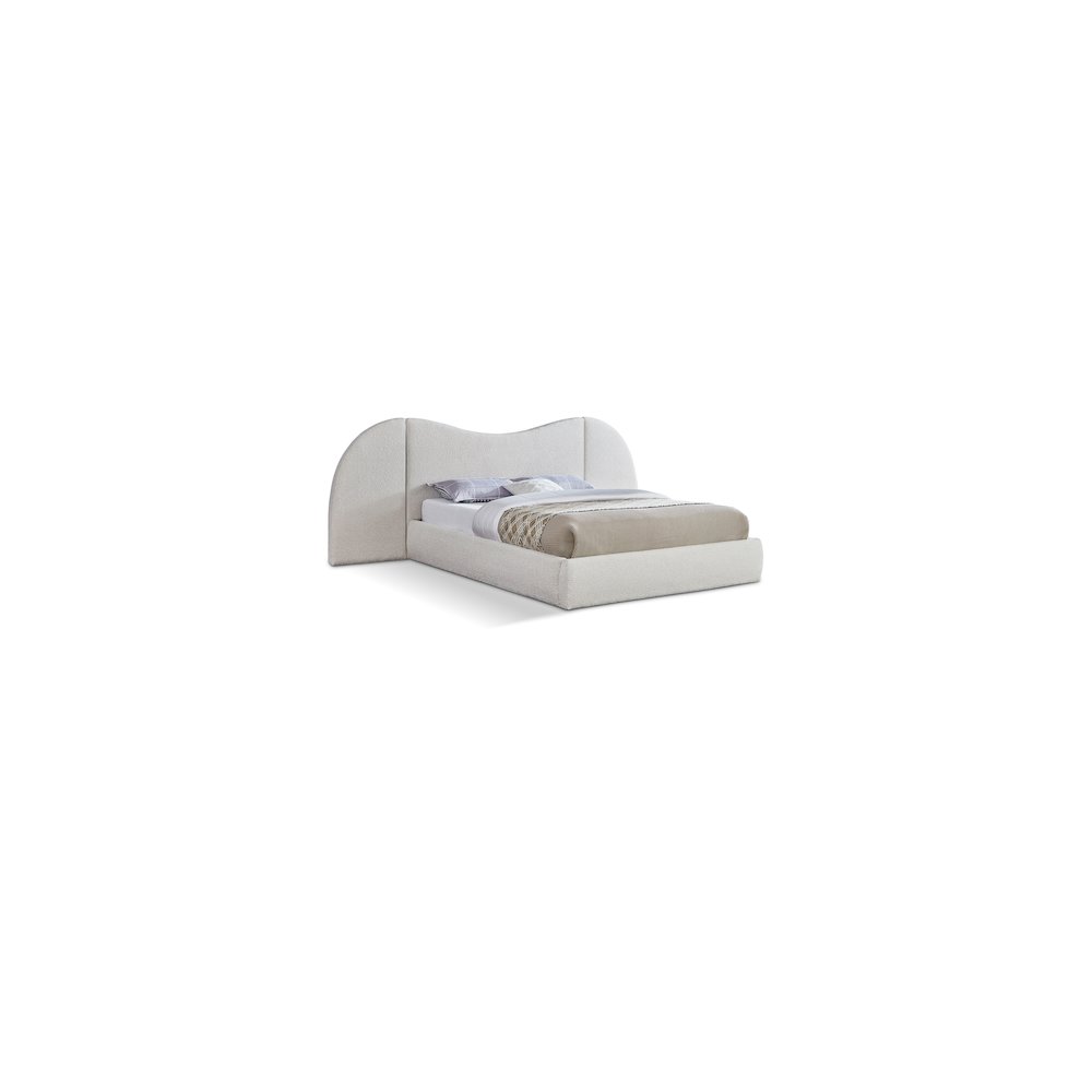 Everest Cream Boucle Fabric King Bed