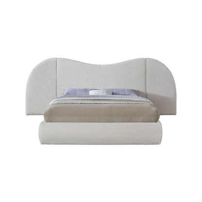 Everest Cream Boucle Fabric King Bed