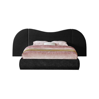 Everest Black Linen Textured Fabric King Bed