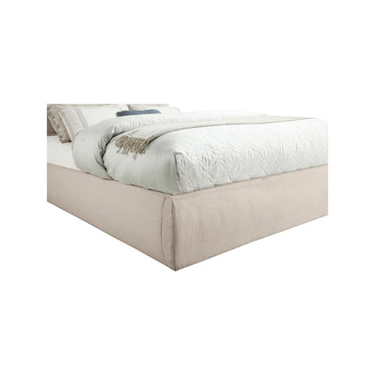 Adam Beige Linen Textured Fabric Full Bed